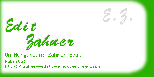 edit zahner business card